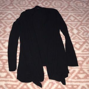 Black open cardigan long sleeve